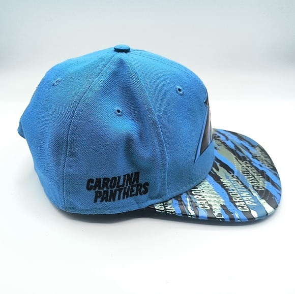 New Era Carolina Panthers Flat Bill Hat Fifty Nine Fifty Adjustable Snap Back - Picture 2 of 7